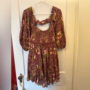 Free People Summer Picnic Printed Mini Dress